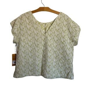 NWT Rei Cooperative Trailsmith Short Sleeve Shirt Jacquard Dusty White Size L